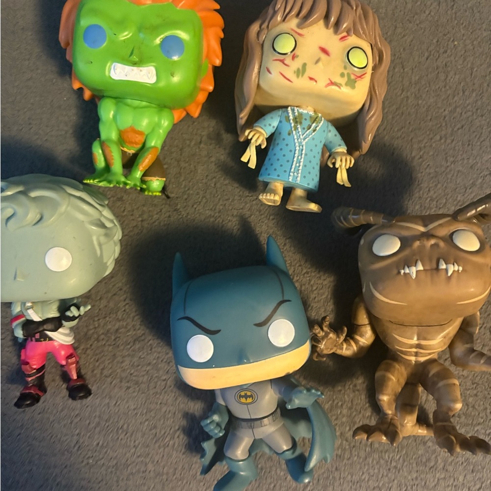 Funko Action Figure Collection - Green, Blue, Brown